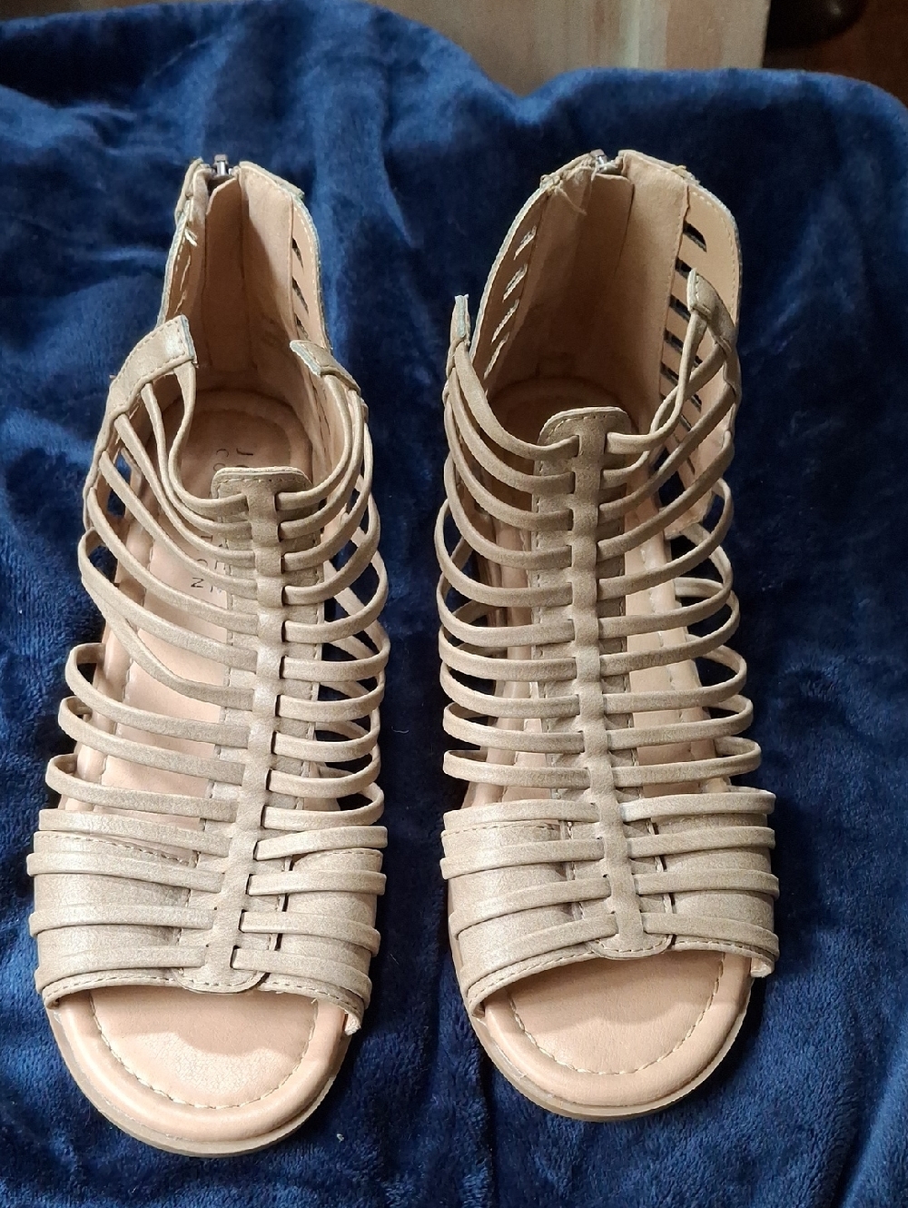 Journee Collection Taupe Strappy Gladiator Sandals